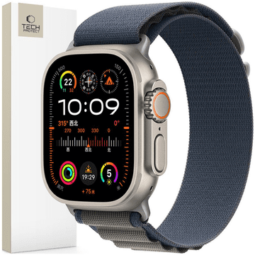 Tech-protect Zaščitno najlonsko ohišje za Apple Watch 6 / 7 / 8 / 9 / 10 / SE / ultra 1 / 2 (44 / 45 / 46 / 49 MM) mornarsko modro / sivo