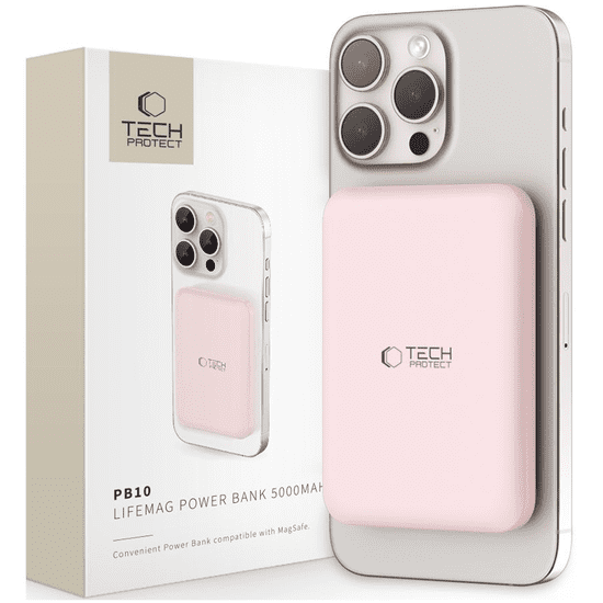 Tech-protect TECH-PROTECT PB10 LIFEMAG MAGSAFE POWER BANK 5000MAH ROZA