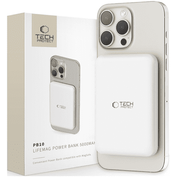 Tech-protect TECH-PROTECT PB10 LIFEMAG MAGSAFE POWER BANK 5000MAH BELA