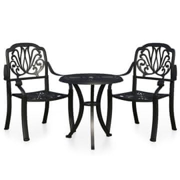 Vidaxl Bistro garnitura 3-delna liti aluminij