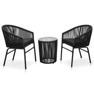 Vidaxl Bistro garnitura z blazinami 3-delna PVC ratan