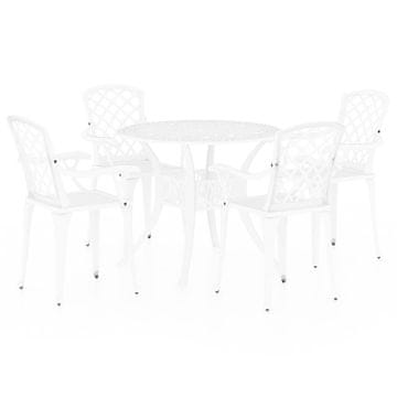 Vidaxl Bistro garnitura 5-delna liti aluminij bela