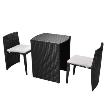 Vidaxl Bistro garnitura z blazinami 3-delna poli ratan