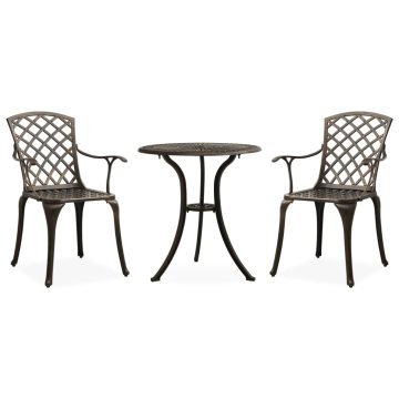 Vidaxl Bistro garnitura 3-delna liti aluminij