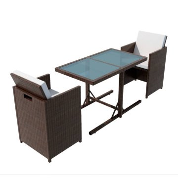 Vidaxl Bistro garnitura z blazinami 3-delna poli ratan