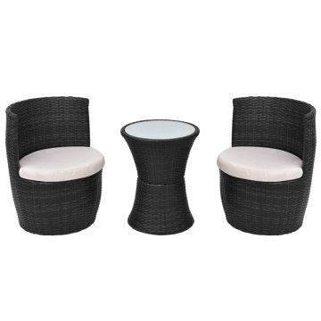 Vidaxl Bistro garnitura z blazinami 3-delna poli ratan