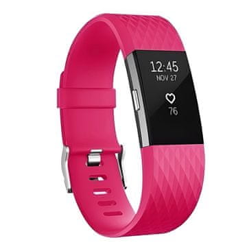 BStrap Silicone Diamond (Small) pašček za Fitbit Charge 2, dark pink