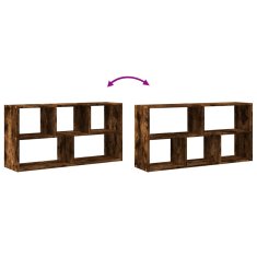 Vidaxl Stenska polica dimljeni hrast 100x25x50 cm inženirski les