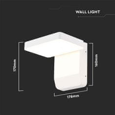V-TAC LED stenska svetilka 17W 4000K 2520lm IP65 bela