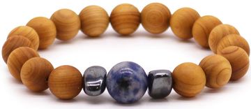 AWG Karako lesena zapestnica – cedra in sodalit – kroglice 10 in 12 mm