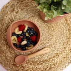Bo Jungle silikonska posoda s priseskom in žlico Terracotta
