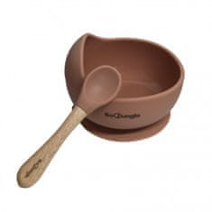 Bo Jungle silikonska posoda s priseskom in žlico Terracotta
