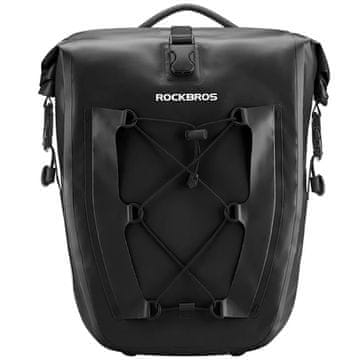 ROCKBROS Nepremočljiva kolesarska torba za nosilec, nastavljiva, 25–32 l, črna