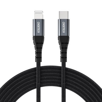 Choetech Kabel za iPhone USB-C - Lightning 480 Mb/s 3 A 1,2 m - črn