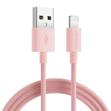 Joyroom Kabel s pletenim ovojem za iPhoneUSB-A - Lightning 2 m pastelno roza