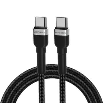 WOZINSKY Kabel USB-C - USB-C PD 65 W, 2 m, črn