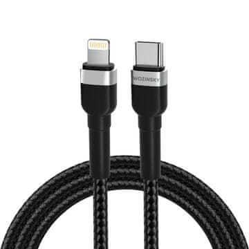 WOZINSKY Kabel za iPhone USB-C - Lightning PD 30W 2m črn
