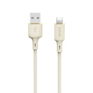 DUDAO Ojačeni kabel za iPhone SR USB-A - Lightning 5A 1 m, bež