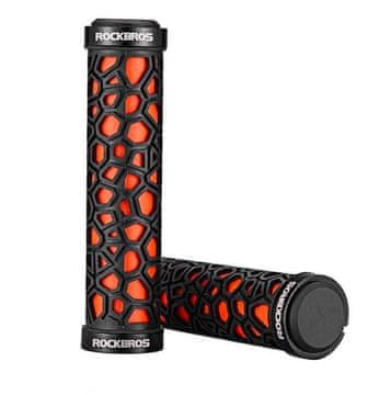 ROCKBROS Kolesarske ročice iz gume z dobrim oprijemom, premer 22 mm, črno-oranžne