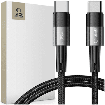 Tech-protect TECH-PROTECT ULTRABOOST TYPE-C KABEL PD60W/3A 100CM SIVA