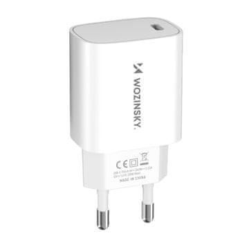 WOZINSKY Mrežni polnilnik 20 W USB-C 100–240 V, bel