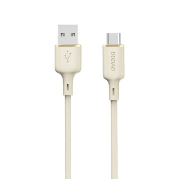 DUDAO Ojačeni kabel SR USB-A - USB-C 5A 1 m, bež