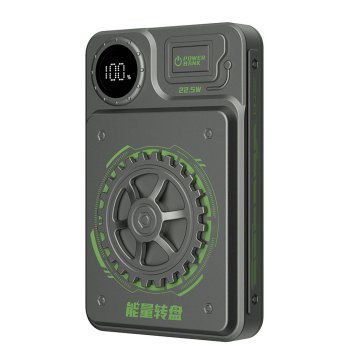 shumee Eleganten napajalnik 10000 mAh 22,5 W USB-A / USB-C z zaslonom, siv