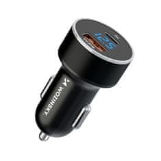 WOZINSKY Avtomobilski polnilnik za vžigalnik USB-C USB-A 36 W, črn