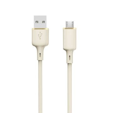 DUDAO Ojačeni kabel SR USB-A - microUSB 5A 1 m, bež