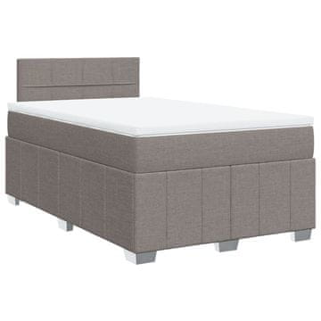 Vidaxl Box spring postelja z vzmetnico taupe 120x190 cm blago