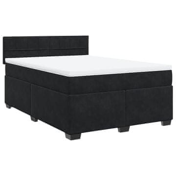 Vidaxl Box spring postelja z vzmetnico črna 140x200 cm žamet