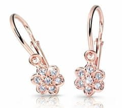 Cutie Jewellery Otroški uhani iz roza zlata C2746-10-X-4 (Barva bela)