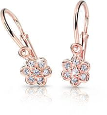 Cutie Jewellery Otroški uhani iz roza zlata C2746-10-X-4 (Barva bela)