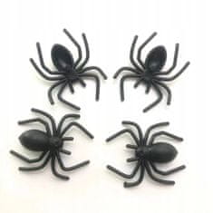 Korbi Komplet 10 črnih plastičnih pajkov za Halloween