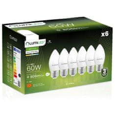 LUMILED 6x LED žarnica E27 B35 8W = 60W 806lm 4000K Nevtralno bela 180°