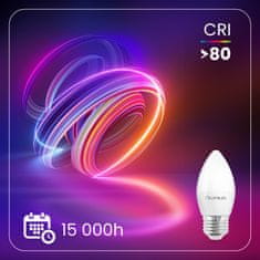 LUMILED 6x LED žarnica E27 B35 8W = 60W 806lm 6500K Hladno bela 180°