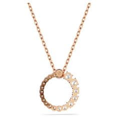Swarovski Elegantna bronasta ogrlica s kristalnimi biseri in matričnimi cirkoni 5692265
