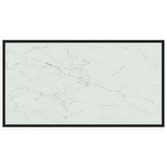 Vidaxl Klubska mizica bela 120x60x35 cm kaljeno steklo
