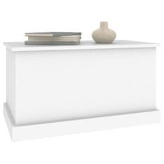 Vidaxl Škatla za shranjevanje bela 70x40x38 cm inženirski les
