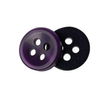 Gumb - komplet 6 kosov - premer 10 mm - vijolične barve