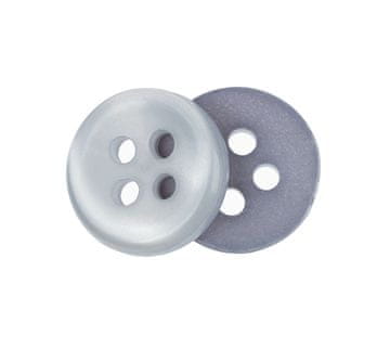 Gumb - komplet 6 gumbov - premer 10 mm, svetlo sive barve