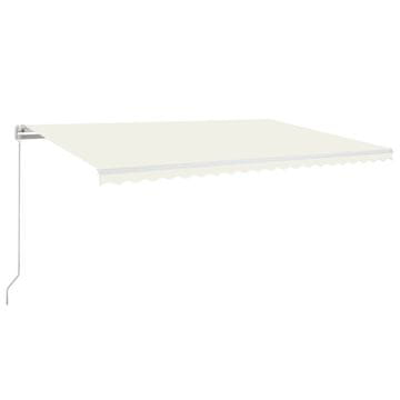 Vidaxl Ročno zložljiva tenda z LED lučmi 500x300 cm krem