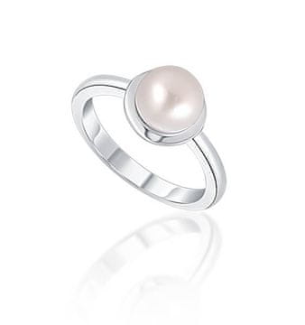 JwL Luxury Pearls Nežen srebrn prstan s pravim belim biserom JL0677