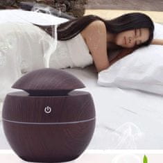 MG Ultrasonic RGB mini aroma difuzor 200ml, temnorjav