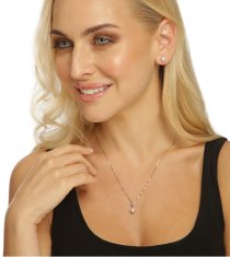 JwL Luxury Pearls Elegantna ogrlica z morskim biserom in kristali JL0658 (verižica, obesek)