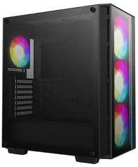 DEEPCOOL Matrexx 55 Mesh V4 C računalniško ohišje, ATX, ARGB, kaljeno steklo, črno (R-MATREXX55-BCADA4-G-4)