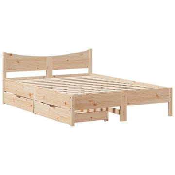 Vidaxl Posteljni okvir s predali 120x190 cm trdna borovina