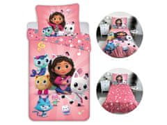 DreamWorks Gabby's Dollhouse Posteljni set, bombažna posteljnina z zadrgo 140x200 cm, Oeko-Tex