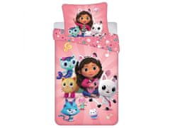 DreamWorks Gabby's Dollhouse Posteljni set, bombažna posteljnina z zadrgo 140x200 cm, Oeko-Tex