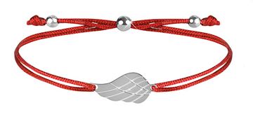 Troli Zapestnica iz vrvice z angelskimi krili rdeča / jeklena